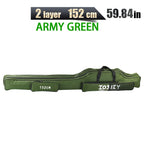 Nova Multi-Purpose Oxford Cloth Foldable Fishing Rod Bag Tools Carrier Case 60-180CM Green 152CM 2 Layer Green Nova Fishing & Outdoors