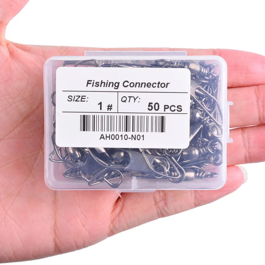 50-Piece Brass Barrel Fishing Swivels – Stainless Steel Ring Connectors Nova Fishing & Outdoors