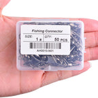 50-Piece Brass Barrel Fishing Swivels – Stainless Steel Ring Connectors Nova Fishing & Outdoors