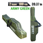Nova Multi-Purpose Oxford Cloth Foldable Fishing Rod Bag Tools Carrier Case 60-180CM Green 100CM 2 Layer Green Nova Fishing & Outdoors