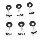 Black Rubber Space Beans – 60pc Oval Bobber Stoppers for Float Fishing - 60Pc Oval Three Sizes Nova Fishing & Outdoors