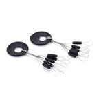 Black Rubber Space Beans – 60pc Oval Bobber Stoppers for Float Fishing - 60Pc Oval Three Sizes Nova Fishing & Outdoors