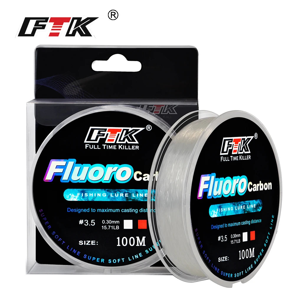 FTK 100m Fluorocarbon Leader Line – 4.13–34.32 lb Test Nova Fishing & Outdoors