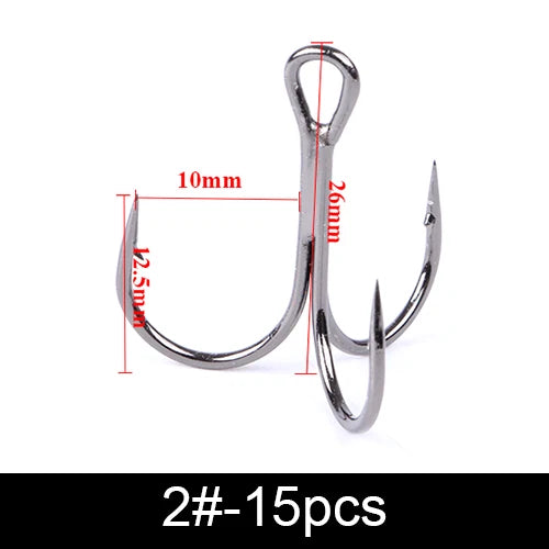 Nova Super Sharp Treble Hooks – High Carbon Steel Barbed Lure Hooks, Sizes 3/0–#14 (10/20-Pack) 2 Nova Fishing & Outdoors