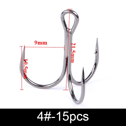 Nova Super Sharp Treble Hooks – High Carbon Steel Barbed Lure Hooks, Sizes 3/0–#14 (10/20-Pack) 4 Nova Fishing & Outdoors