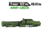 Nova Multi-Purpose Oxford Cloth Foldable Fishing Rod Bag Tools Carrier Case 60-180CM Green 122CM 2 Layer Green Nova Fishing & Outdoors