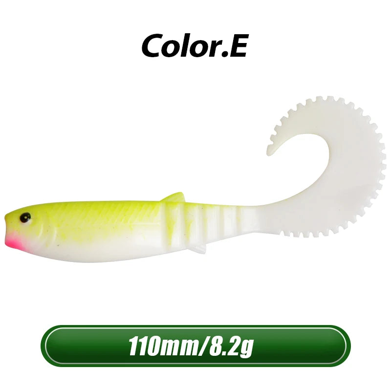 4.3" Cannibal Curved Tail Swimbait | 5-Pack E 110mm 5pcs Nova Fishing & Outdoors