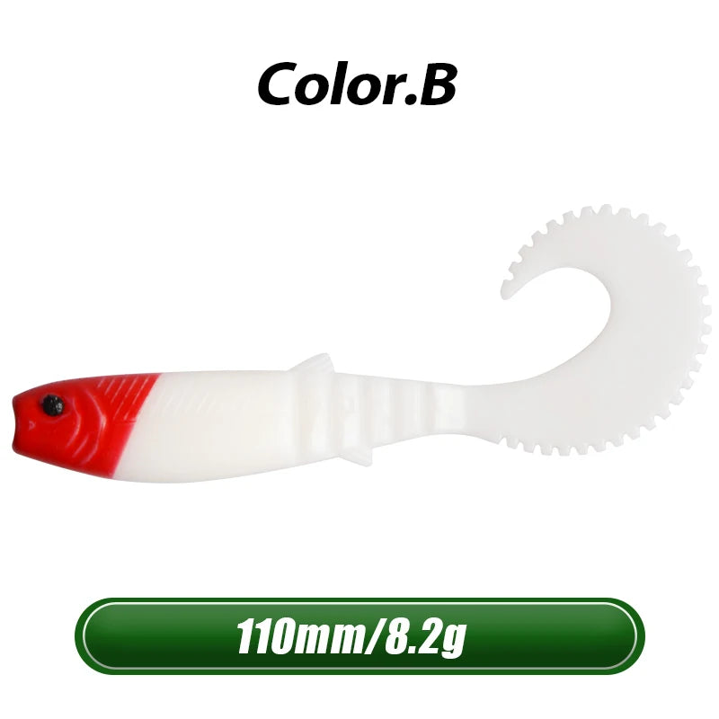 4.3" Cannibal Curved Tail Swimbait | 5-Pack B 110mm 5pcs Nova Fishing & Outdoors