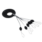 Black Rubber Space Beans – 60pc Oval Bobber Stoppers for Float Fishing - 60Pc Oval Three Sizes Nova Fishing & Outdoors
