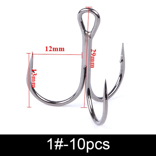 Nova Super Sharp Treble Hooks – High Carbon Steel Barbed Lure Hooks, Sizes 3/0–#14 (10/20-Pack) 1 Nova Fishing & Outdoors