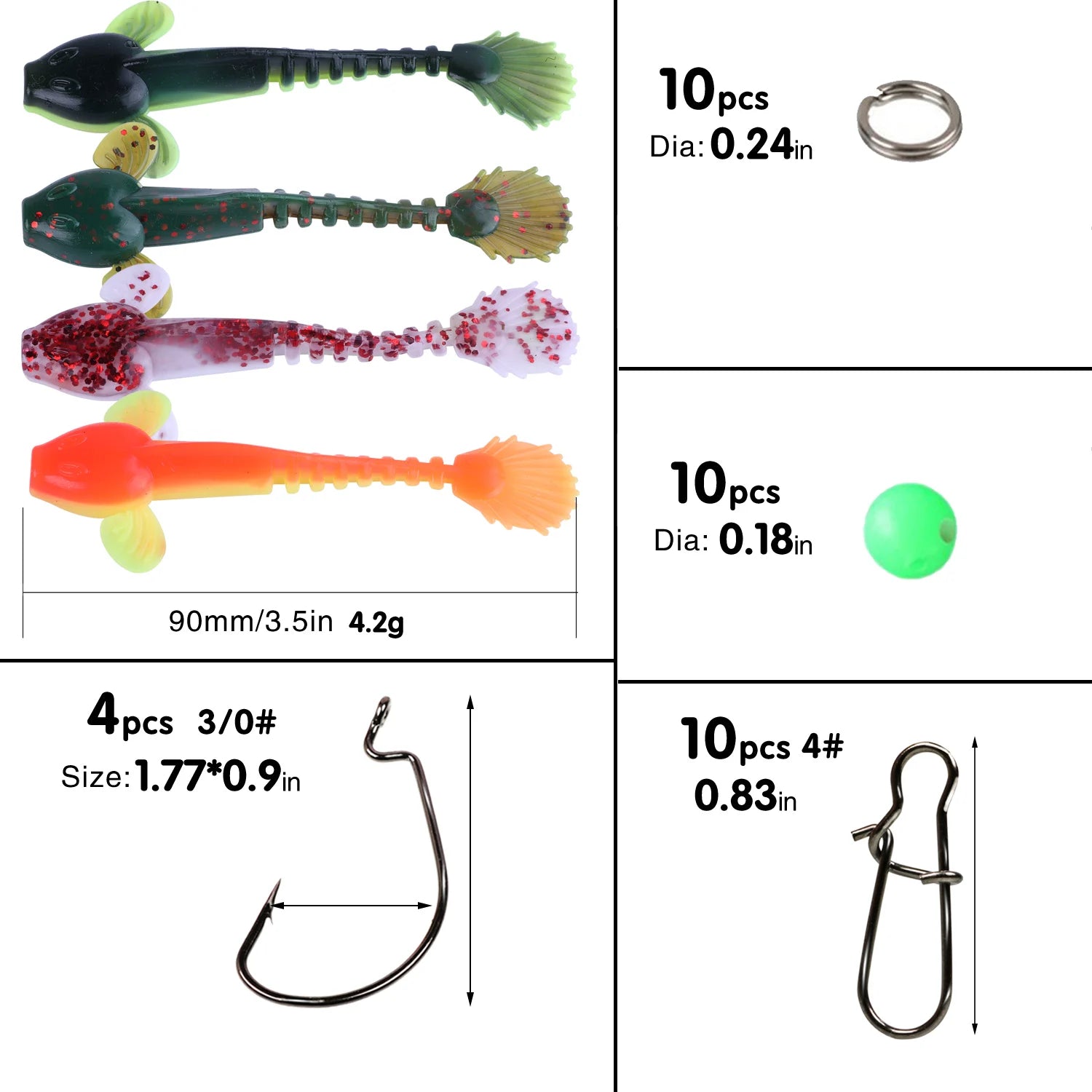 Nova Freshwater Fishing Starter Pack - Soft Plastics, Jigheads, and Rigging Hardware Box Combo