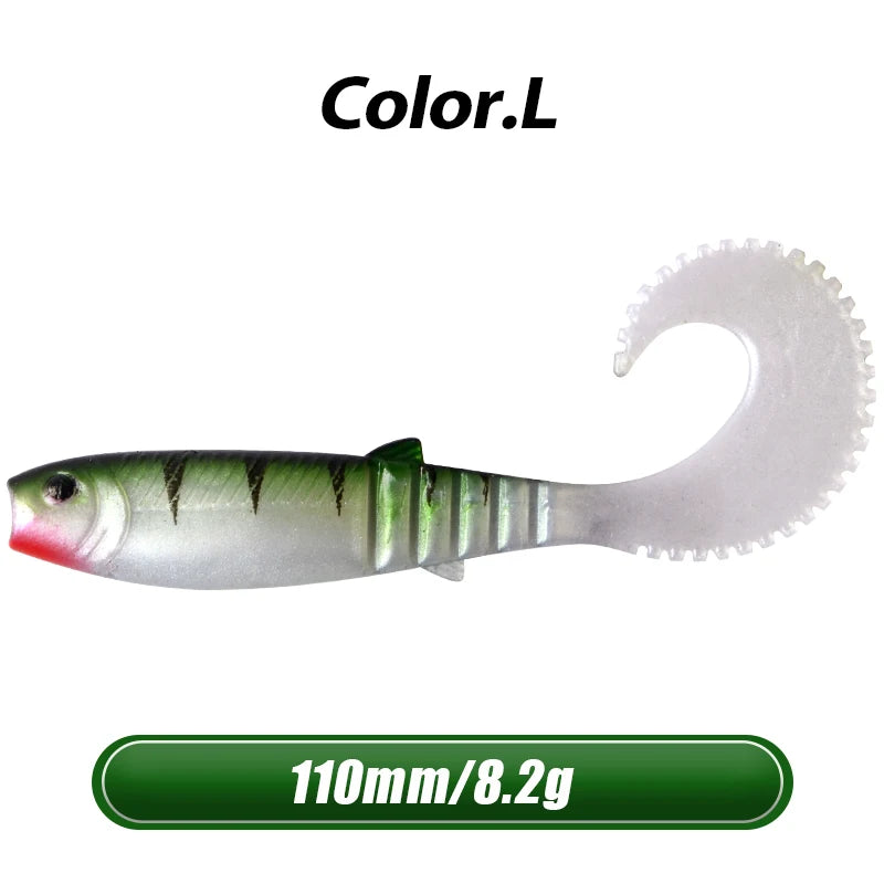4.3" Cannibal Curved Tail Swimbait | 5-Pack L 110mm 5pcs Nova Fishing & Outdoors