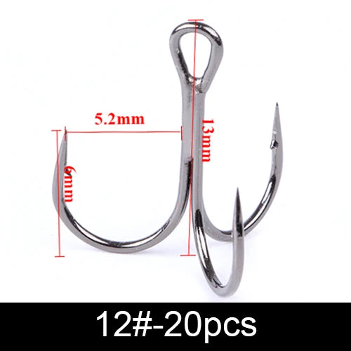 Nova Super Sharp Treble Hooks – High Carbon Steel Barbed Lure Hooks, Sizes 3/0–#14 (10/20-Pack) 12 Nova Fishing & Outdoors