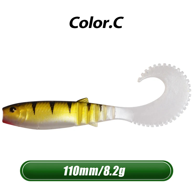 4.3" Cannibal Curved Tail Swimbait | 5-Pack C 110mm 5pcs Nova Fishing & Outdoors