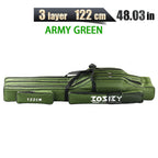 Nova Multi-Purpose Oxford Cloth Foldable Fishing Rod Bag Tools Carrier Case 60-180CM Green 122CM 3 Layer Green Nova Fishing & Outdoors