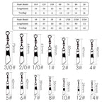 Nova Barrel Rolling Swivel with Safety Snap - High-Tensile Stainless Steel Fishing Lure Hook Connectors - 50Pcs Pack