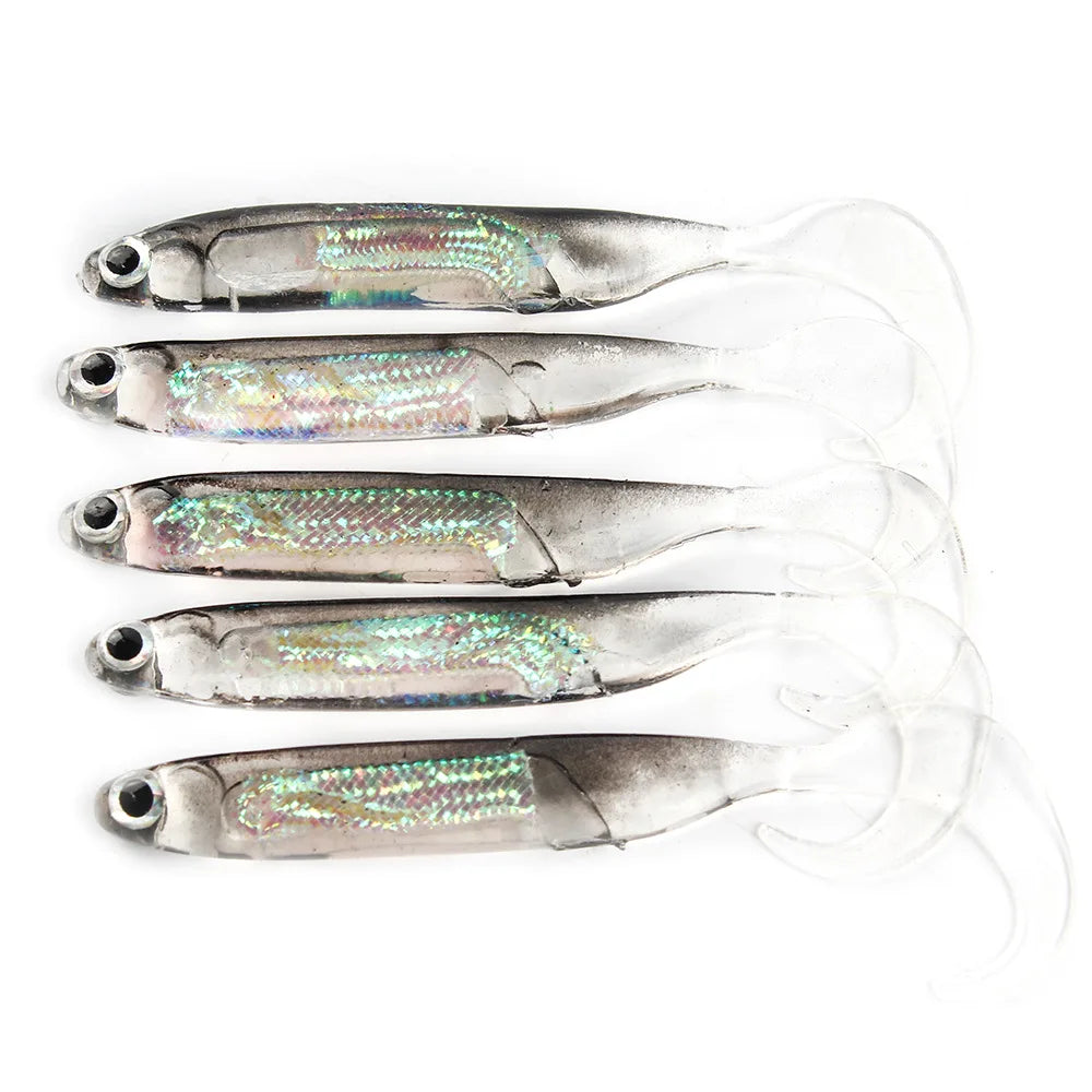 T-Tail Soft Plastic Lure Assortment – 5pc Swimbait Pack Nova Fishing & Outdoors
