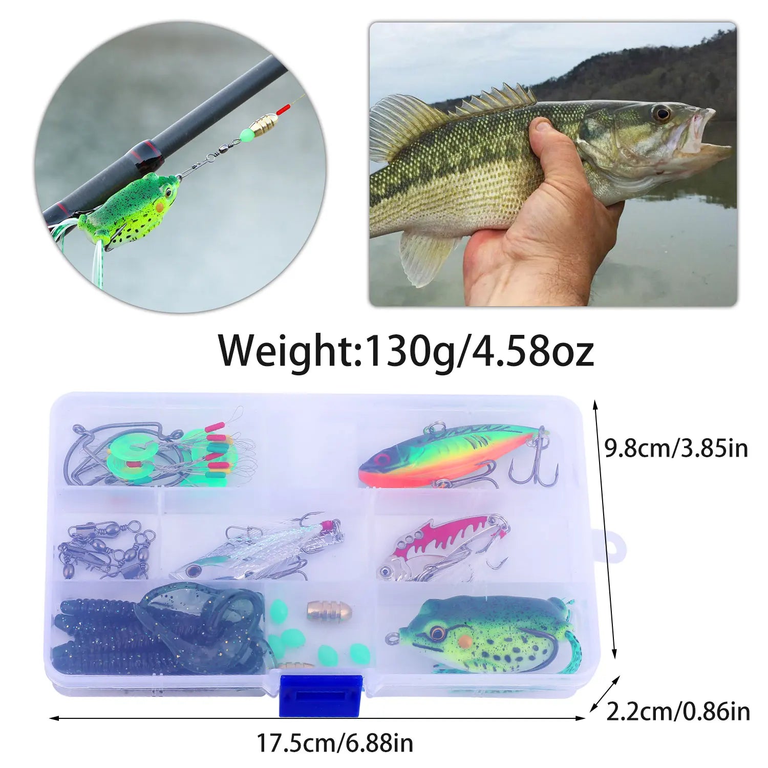 Nova Freshwater Fishing Starter Pack - Soft Plastics, Jigheads, and Rigging Hardware Box Combo