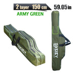 Nova Multi-Purpose Oxford Cloth Foldable Fishing Rod Bag Tools Carrier Case 60-180CM Green 150CM 2 Layer Green Nova Fishing & Outdoors