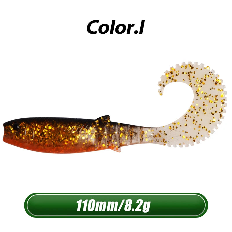 4.3" Cannibal Curved Tail Swimbait | 5-Pack I 110mm 5pcs Nova Fishing & Outdoors