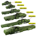 Nova Multi-Purpose Oxford Cloth Foldable Fishing Rod Bag Tools Carrier Case 60-180CM Green