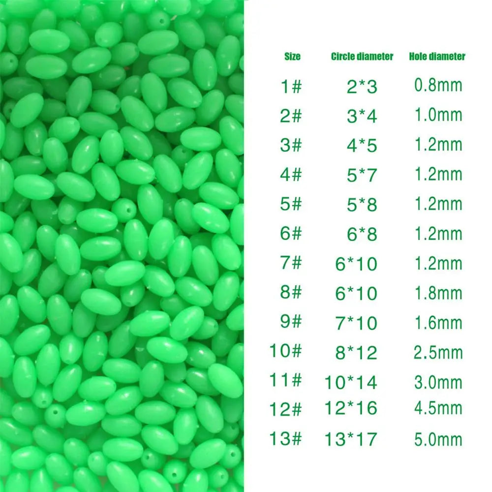 Nova Luminous Float Beads – Glowing Oval Rig Beads for Surf & Bottom Fishing (100pc)