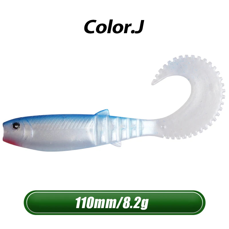 4.3" Cannibal Curved Tail Swimbait | 5-Pack J 110mm 5pcs Nova Fishing & Outdoors