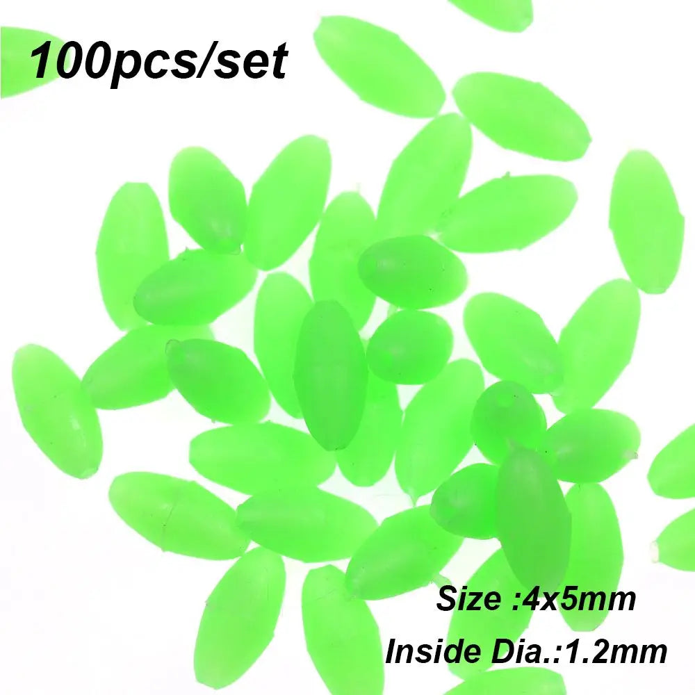 Nova Luminous Float Beads – Glowing Oval Rig Beads for Surf & Bottom Fishing (100pc) Color F Nova Fishing & Outdoors