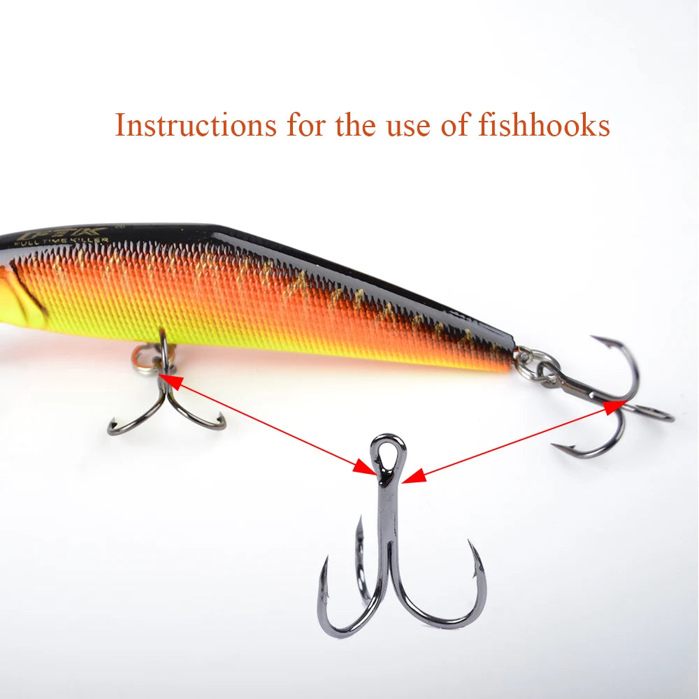 Nova Super Sharp Treble Hooks – High Carbon Steel Barbed Lure Hooks, Sizes 3/0–#14 (10/20-Pack)