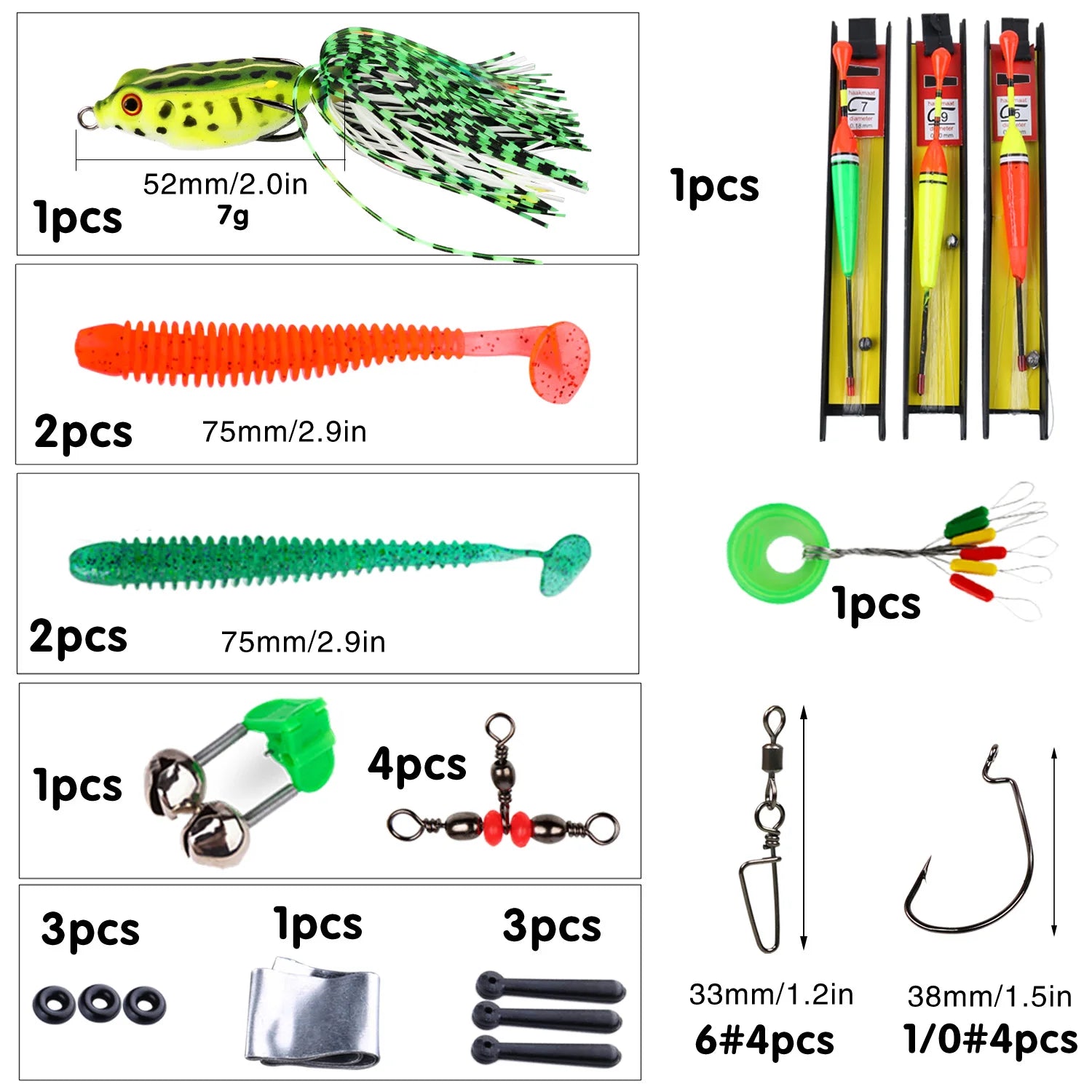 Nova Freshwater Fishing Starter Pack - Soft Plastics, Jigheads, and Rigging Hardware Box Combo