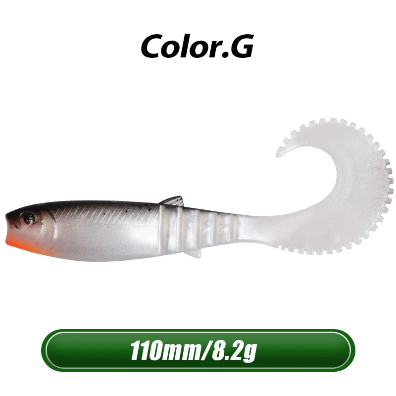 4.3" Cannibal Curved Tail Swimbait | 5-Pack G 110mm 5pcs Nova Fishing & Outdoors