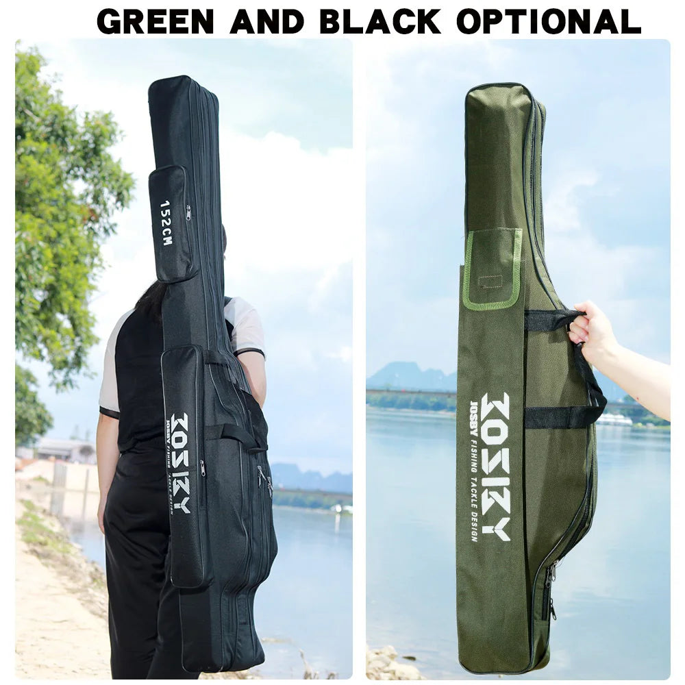 Nova Multi-Purpose Oxford Cloth Foldable Fishing Rod Bag Tools Carrier Case 60-180CM Green