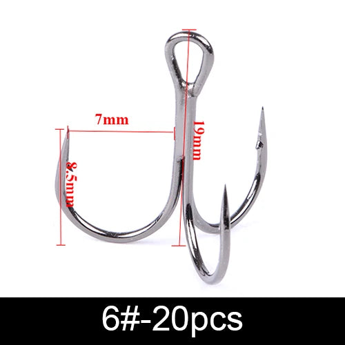 Nova Super Sharp Treble Hooks – High Carbon Steel Barbed Lure Hooks, Sizes 3/0–#14 (10/20-Pack) 6 Nova Fishing & Outdoors