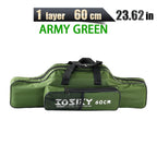 Nova Multi-Purpose Oxford Cloth Foldable Fishing Rod Bag Tools Carrier Case 60-180CM Green 60CM 1 Layer Green Nova Fishing & Outdoors