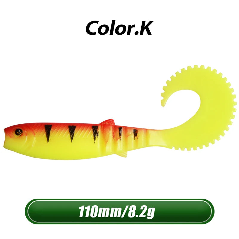 4.3" Cannibal Curved Tail Swimbait | 5-Pack K 110mm 5pcs Nova Fishing & Outdoors