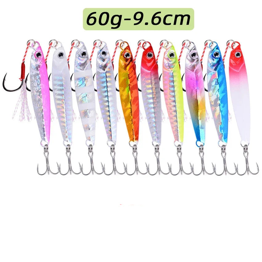 Saltwater Metal Jigs 5-8pc Set – Shore & Deep Water Casting Lures 60G Nova Fishing & Outdoors