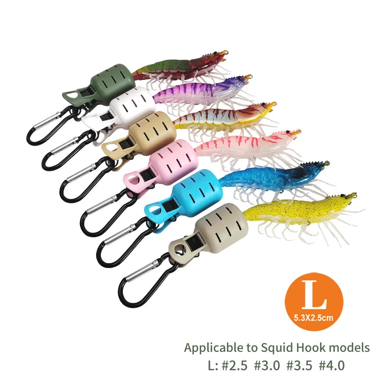 Squid Jig Hook Covers – 6-Piece Egi Lure Protector Kit with Carabiner Nova Fishing & Outdoors