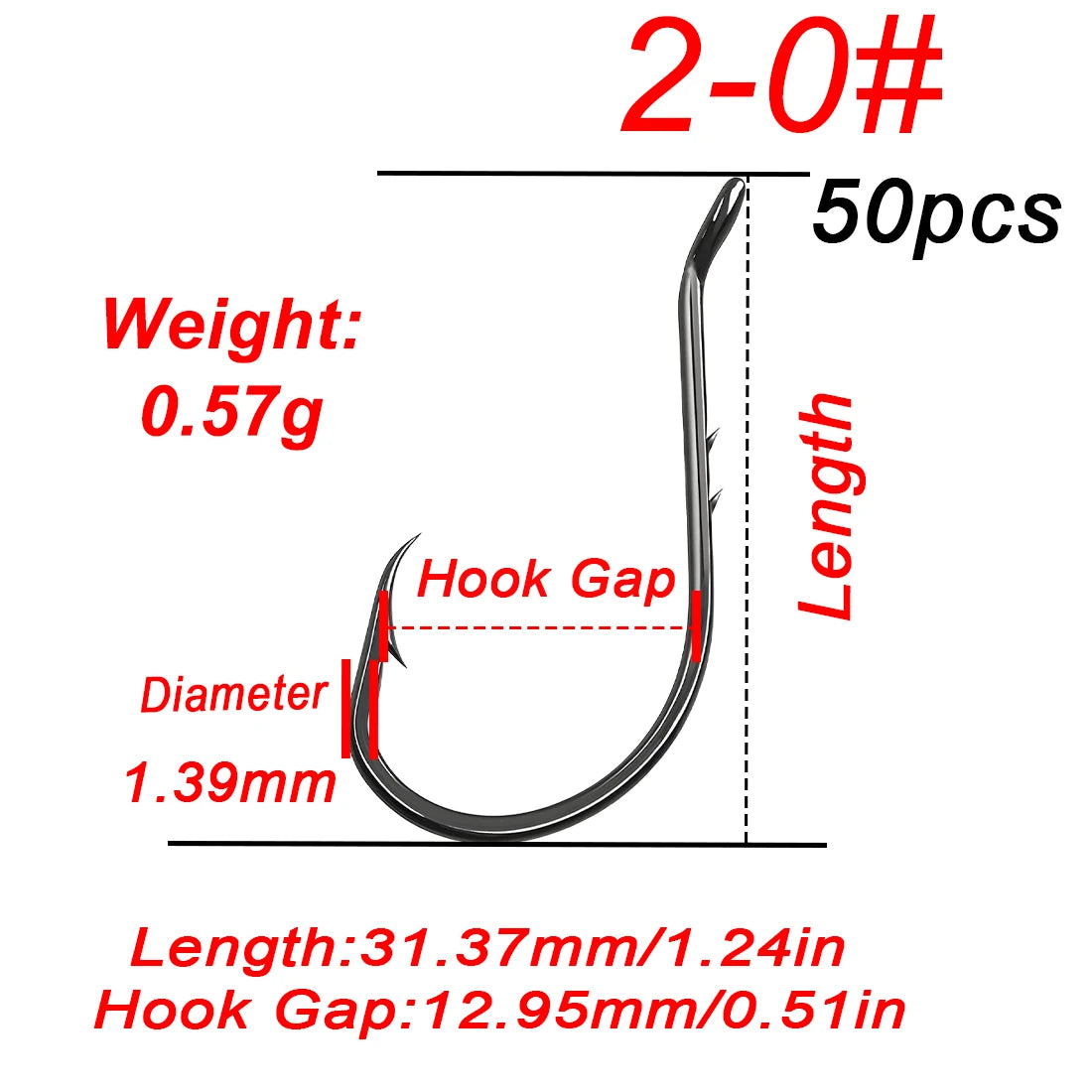 Nova Octopus Baitholder Hooks – 2X Sharp Barbed Beak Hooks, Closed Eye Saltwater (50pc) Size 2-0 50PCS Nova Fishing & Outdoors