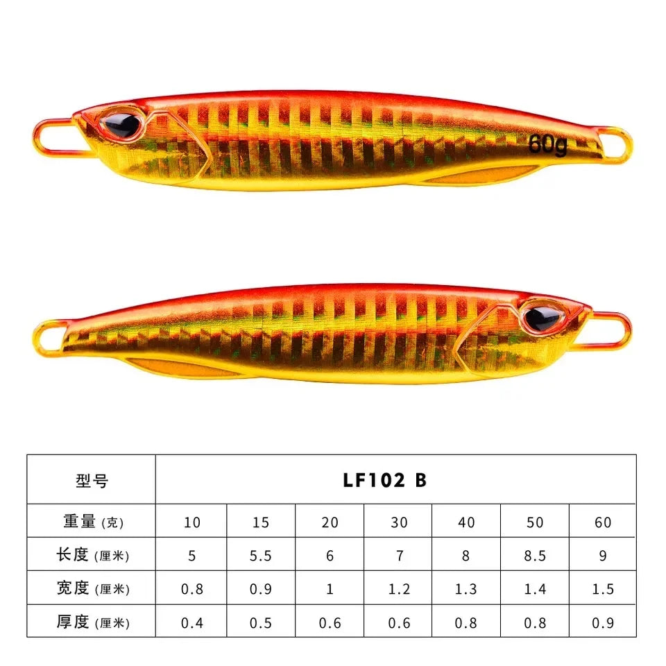 Baitcaster Practice Plug Set – 10-60g Metal Jigs for Casting Drills B (No Hook) Nova Fishing & Outdoors