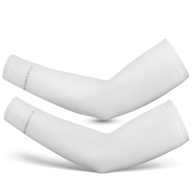 Nova Ice Silk Arm Sleeves – Breathable UV Sun Protection White One Size Nova Fishing & Outdoors