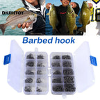 Barbed Fishing Hook Assortment – 10 Sizes, Carbon Steel, Organized Tackle Box Nova Fishing & Outdoors