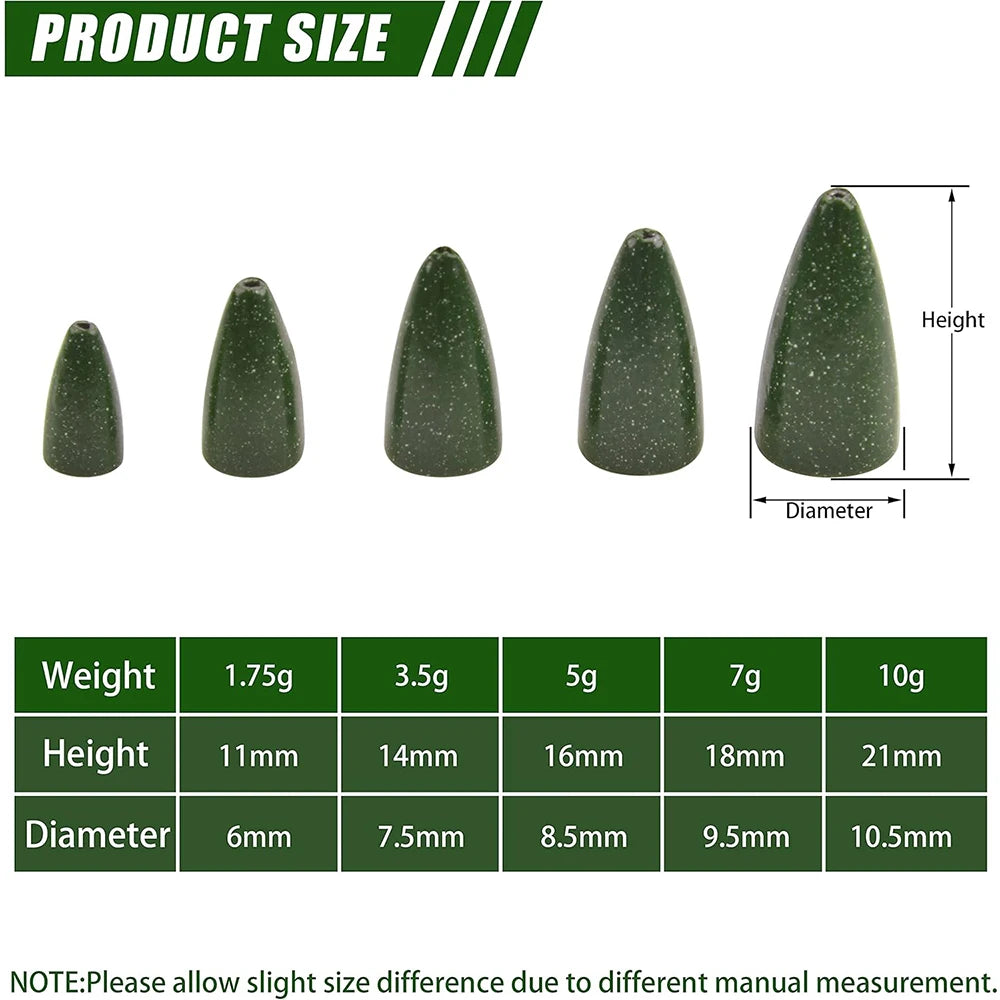 Nova Professional Bass Fishing Sinkers Non-Chipping Bullet Weights 30-Piece Variety Pack