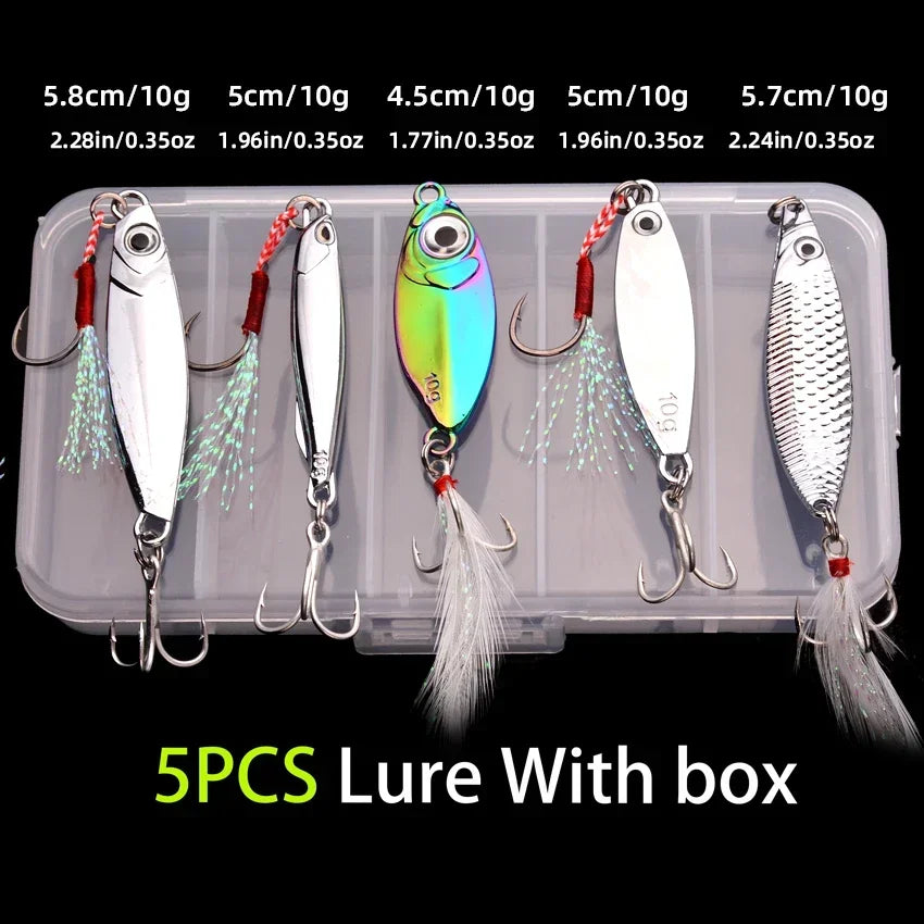 5-Piece Sinking Metal VIB Vibration Lure Set 5PCS Set C Nova Fishing & Outdoors