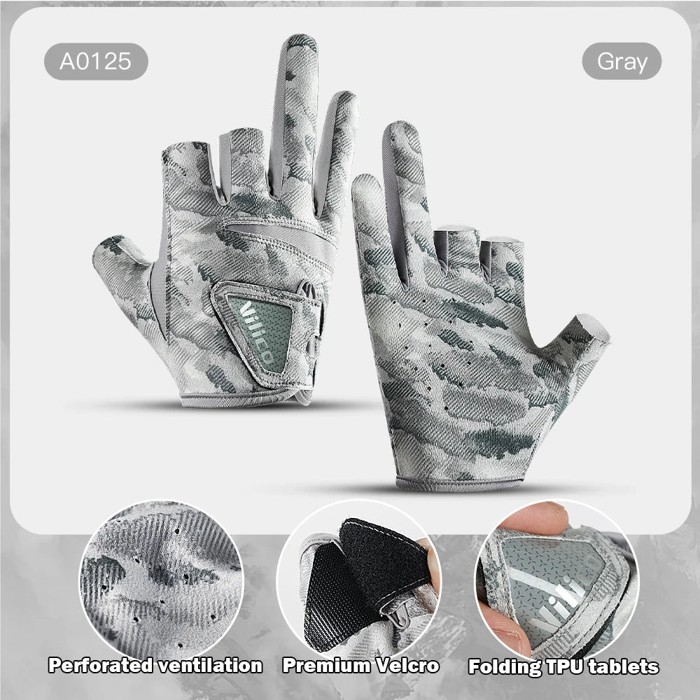 Nova Sun Protection Fishing Gloves – Breathable Anti-Slip Three-Finger Gloves for Men