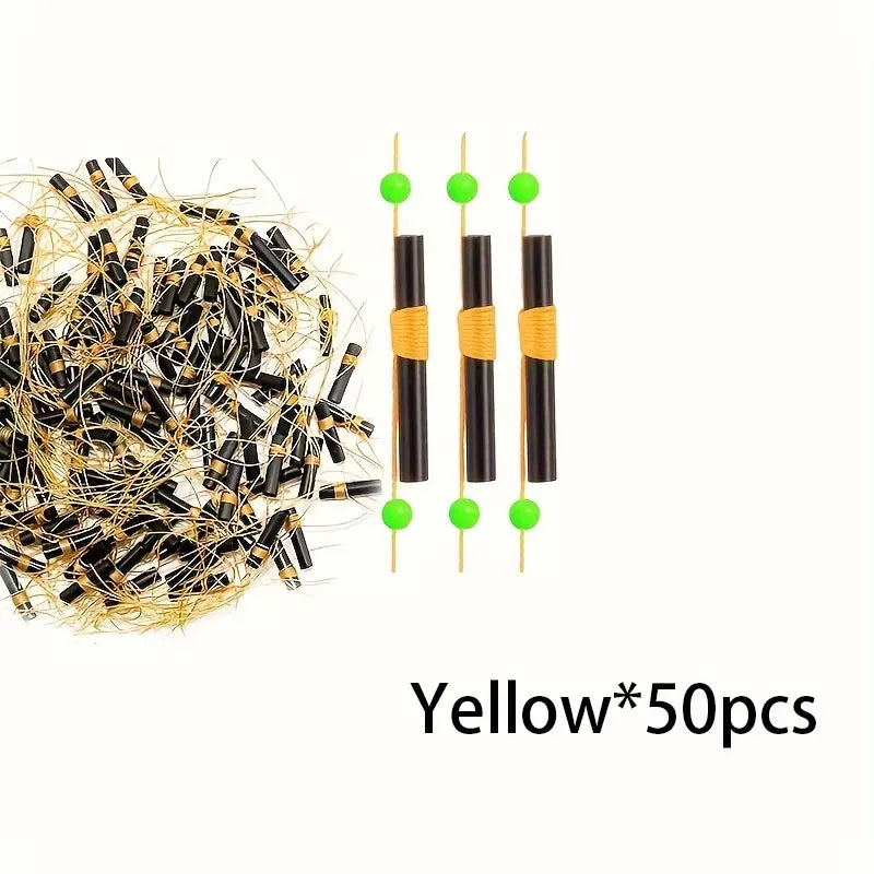 Nova Bobber Stops & Beads Kit – Slip Knot Stoppers for Float Fishing (50/100pc) yellow 50pcs Nova Fishing & Outdoors