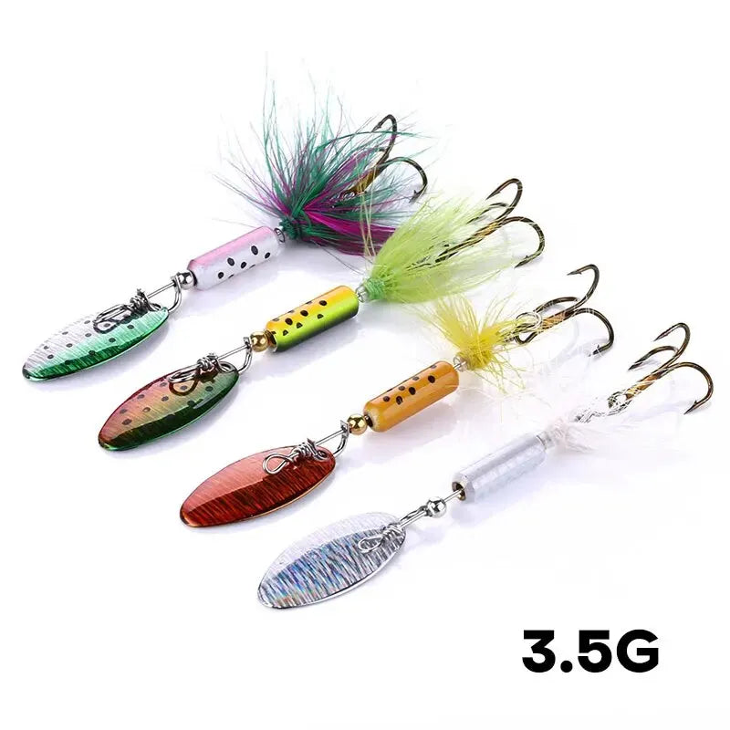 3.5g Metal VIB Blade Lure with Feather Tail & Sequins Nova Fishing & Outdoors