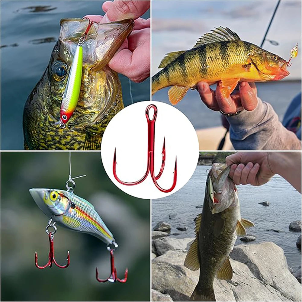 Nova Treble Hook Box – Barbed Carbon Steel Trebles for Lures & Sea Fishing (50pc)
