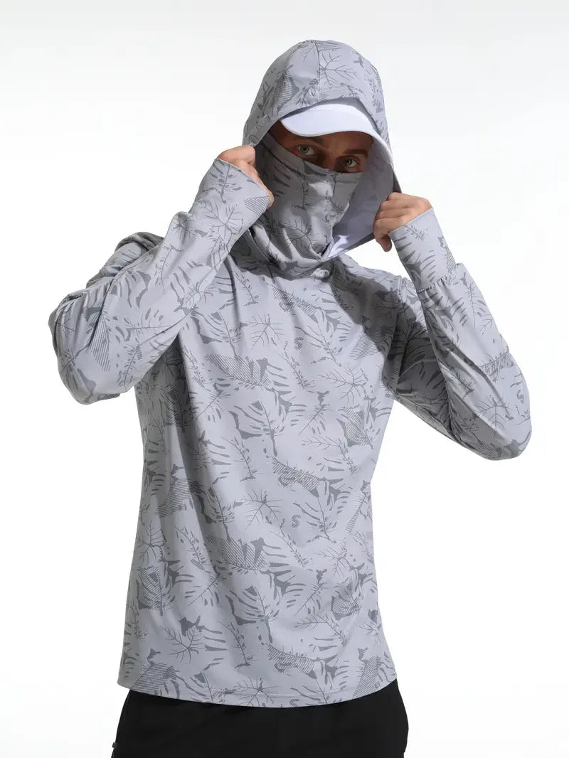 Nova Men's Sun Protection Fishing Hoodie - Breathable Outdoor Summer Performance Shirt with Integrated Face Mask MZ-175 Nova Fishing & Outdoors