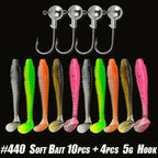 Nova Soft Fishing Lure Kit, Silicone Bait Worms with Crank Jig Head Hooks, Realistic Artificial Lures for Freshwater & Saltwater Fishing Nova Fishing & Outdoors