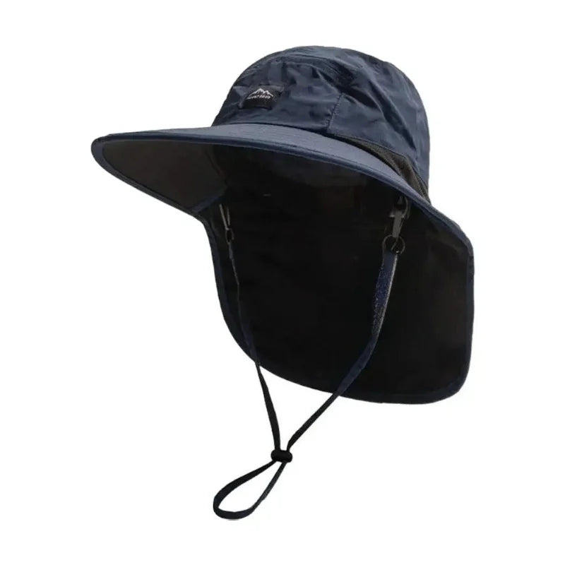 Windproof Fishing Hat with Extended Neck Flap & UV Protection - Extended Neck Flap Dark Blue Nova Fishing & Outdoors